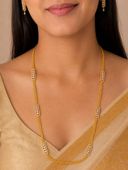 Opal Touch - Radiant Crystal Gold Plated Necklace Set