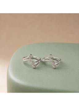MINOUS - Silver Four Stone Toe Ring (Adjustable)