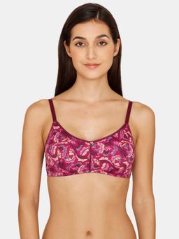 Zivame - Plush Mystique Double Layered Non Wired 3-4Th Coverage T-Shirt Bra - Dark Purple