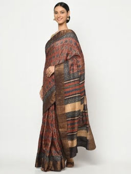 Fabindia - Silk Tussar Bagru Print Sari