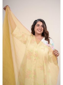 The Indian Ethnic Co. - Women Lime Green Solid Kota Doria Cotton Dupatta