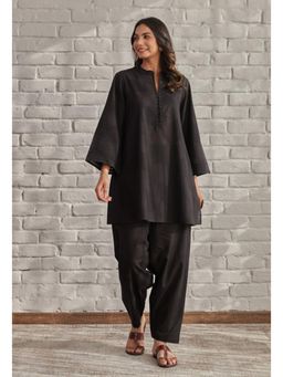 Tara-C-Tara - Black Solid A-Line Kurta and Salwar