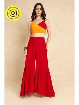 Style Junkiie - Berry Red Gharara Pants