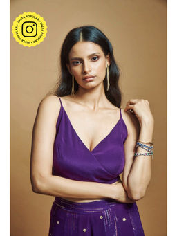 Style Junkiie - Purple Wrap Crop Top