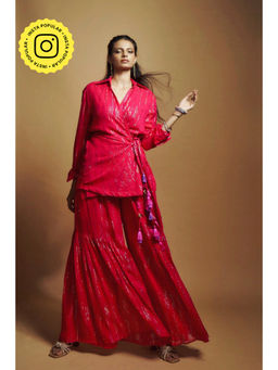 Style Junkiie - Hot Pink Flared Gharara Pants