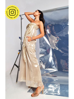 Style Junkiie - Gold Tie-Up Tube Jumpsuit