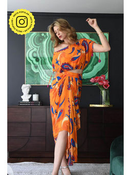 Style Junkiie - Mango Paisley Orange Drape Skirt