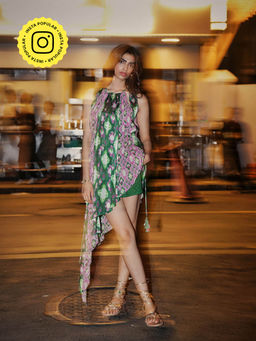 Style Junkiie - Ikat Print Mix Cascade Dress