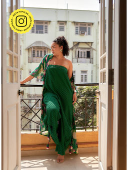 Style Junkiie - Cafe Green Schiffli Tube Jumpsuit