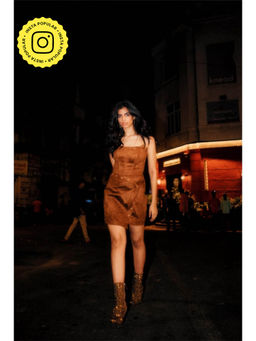 Style Junkiie - Tan Suede Corset Dress