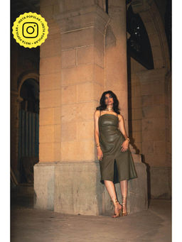 Style Junkiie - The Olive Leather Dress