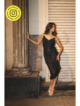 Style Junkiie - Midnight Sequin Lace Dress