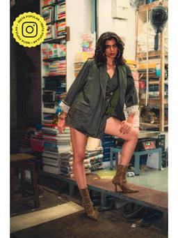 Style Junkiie - Olive Oversized Statement Blazer