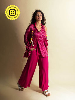Style Junkiie - Pink Hot Strawberry Wide Pant