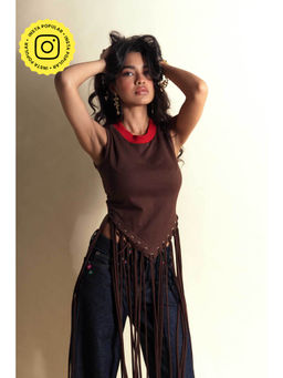 Style Junkiie - French Press Tassel Crop Top