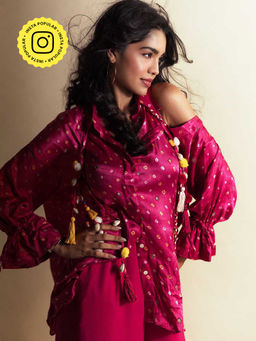 Style Junkiie - Peek-A-Pink Bandhani Shirt