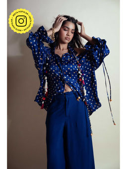 Style Junkiie - Peek-A-Blue Bandhani Shirt