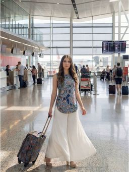 Tikhi Imli - Sleeveless Denim Blue Corset Style Kurti with Palazzo