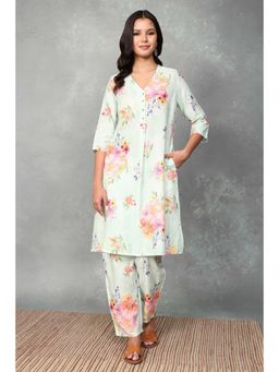 Rangriti - Women Green Viscose Rayon Kurta and Pant