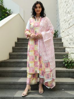 Indo Era - Multi Printed Straight Kurta and Pant With Dupatta