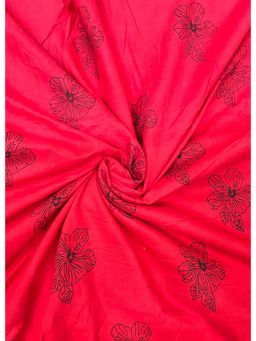 Palash - Red Women Hand Block Printed Cotton Unstitched Kurta Fabric