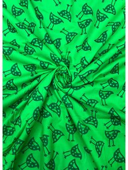 Palash - Green Women Hand Block Printed Cotton Unstitched Kurta Fabric