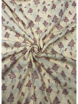 Palash - Beige Women Hand Block Printed Cotton Unstitched Kurta Fabric