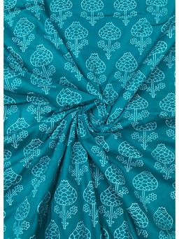 Palash - Blue Women Hand Block Printed Cotton Unstitched Kurta Fabric
