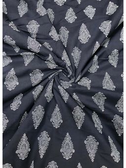 Palash - Navy Blue Women Hand Block Printed Cotton Unstitched Kurta Fabric
