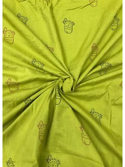 Palash - Green Women Hand Block Printed Cotton Unstitched Kurta Fabric