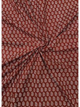 Palash - Maroon Women Hand Block Printed Cotton Unstitched Kurta Fabric
