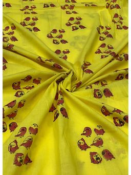 Palash - Yellow Women Hand Block Printed Cotton Unstitched Kurta Fabric