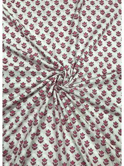 Palash - White Women Hand Block Printed Cotton Unstitched Kurta Fabric