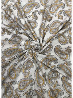 Palash - White Women Hand Block Printed Cotton Unstitched Kurta Fabric