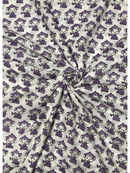 Palash - White Women Hand Block Printed Cotton Unstitched Kurta Fabric