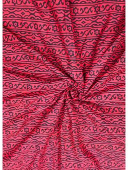 Palash - Red Women Hand Block Printed Cotton Unstitched Kurta Fabric