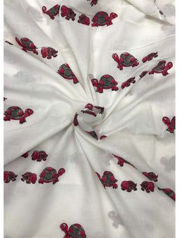 Palash - White Women Hand Block Printed Cotton Unstitched Kurta Fabric