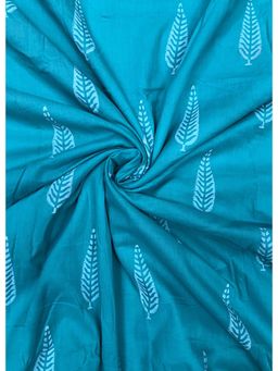 Palash - Blue Women Hand Block Printed Cotton Unstitched Kurta Fabric