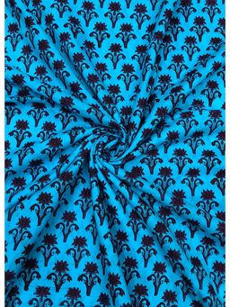 Palash - Blue Women Hand Block Printed Cotton Unstitched Kurta Fabric