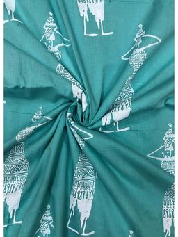 Palash - Blue Women Hand Block Printed Cotton Unstitched Kurta Fabric