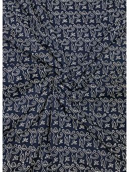 Palash - Navy Blue Women Hand Block Printed Cotton Unstitched Kurta