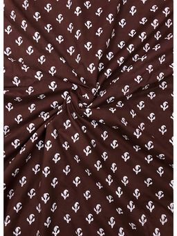 Palash - Brown Women Hand Block Printed Cotton Unstitched Kurta