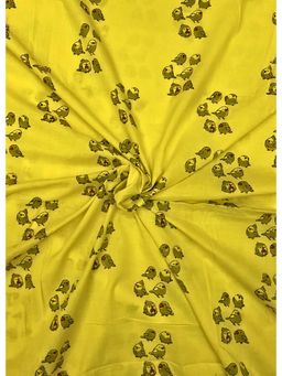 Palash - Yellow Women Hand Block Printed Cotton Unstitched Kurta