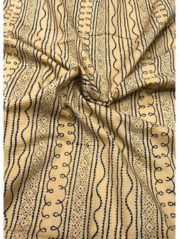 Palash - Beige Women Hand Block Printed Cotton Unstitched Kurta