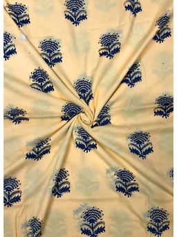 Palash - Beige Women Hand Block Printed Cotton Unstitched Kurta