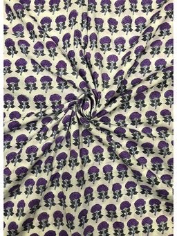 Palash - White Hand Block Printed Cotton Unstitched Kurta Fabric