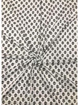Palash - White Hand Block Printed Cotton Unstitched Kurta Fabric