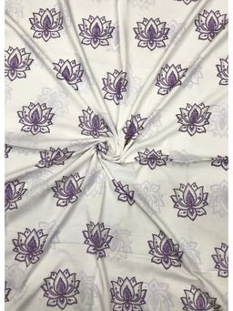 Palash - White Hand Block Printed Cotton Unstitched Kurta Fabric