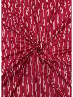 Palash - Maroon Women Ikkat Hand Block Printed Cotton Unstitched Kurta