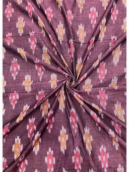 Palash - Purple Women Ikkat Hand Block Printed Cotton Unstitched Kurta